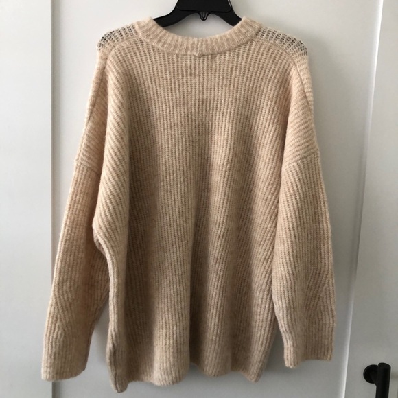 Madewell Beige Ivory Ribbed Pullover Sweater 2X - Picture 3 of 10